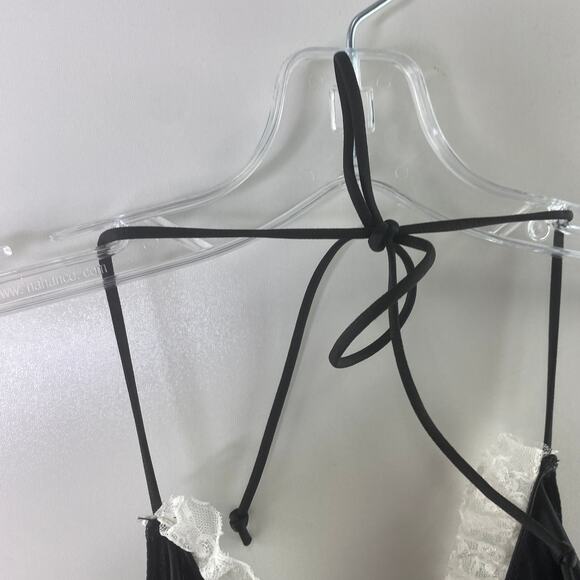 Victoria's Secret Mesh Babydoll LARGE Lingerie Lacy Black Lace Teddy Nightie - Picture 3 of 7